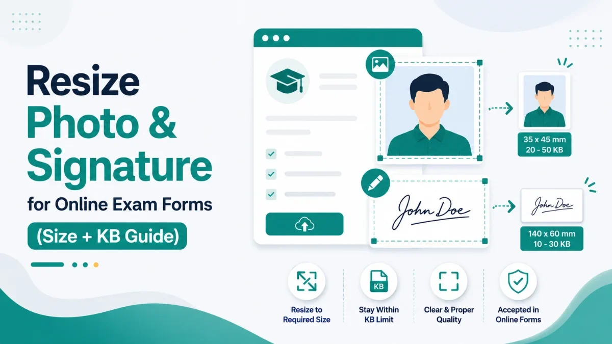 How to Resize Photo & Signature for Online Exam Forms (Size + KB Guide)